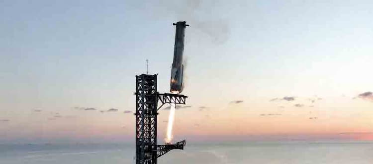 Incredible Video: SpaceX Catches Starship Rocket Booster Back at the Launchpad