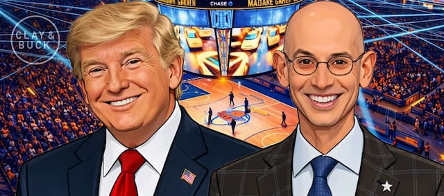 Cover Image for Adam Silver Welcomes Trump as “Genuine Knicks Fan” at NBA Finals: Cultural Shift Away from Woke?